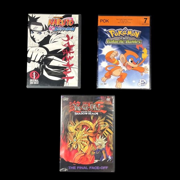 DVD Set Naruto Shippuden Vol. 1 Pokemon Galactic Battles Vol. 7 Yu-Gi-Oh The Fin - Picture 1 of 3